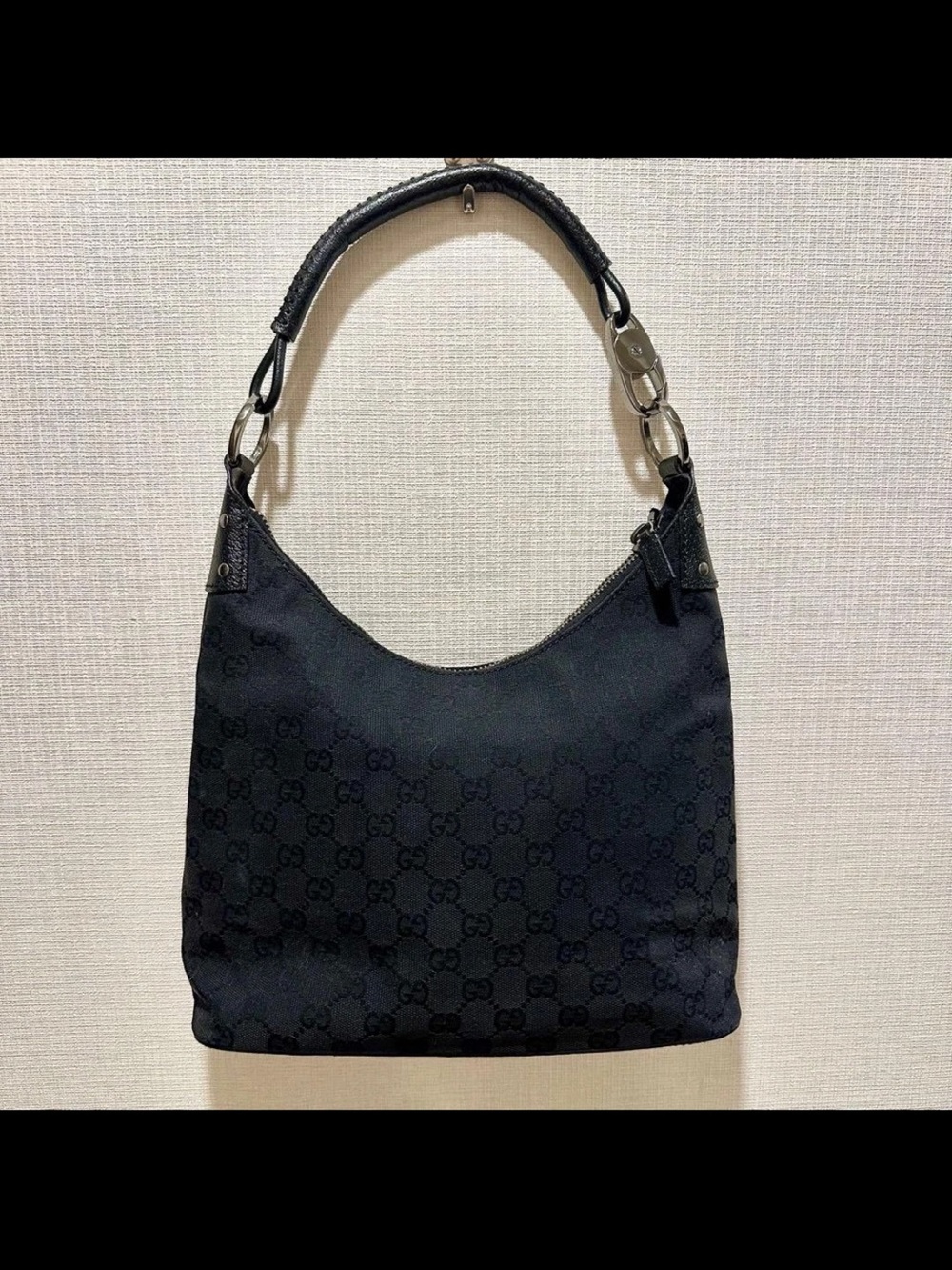 Gucci Black GG Monogram Shoulder Bag